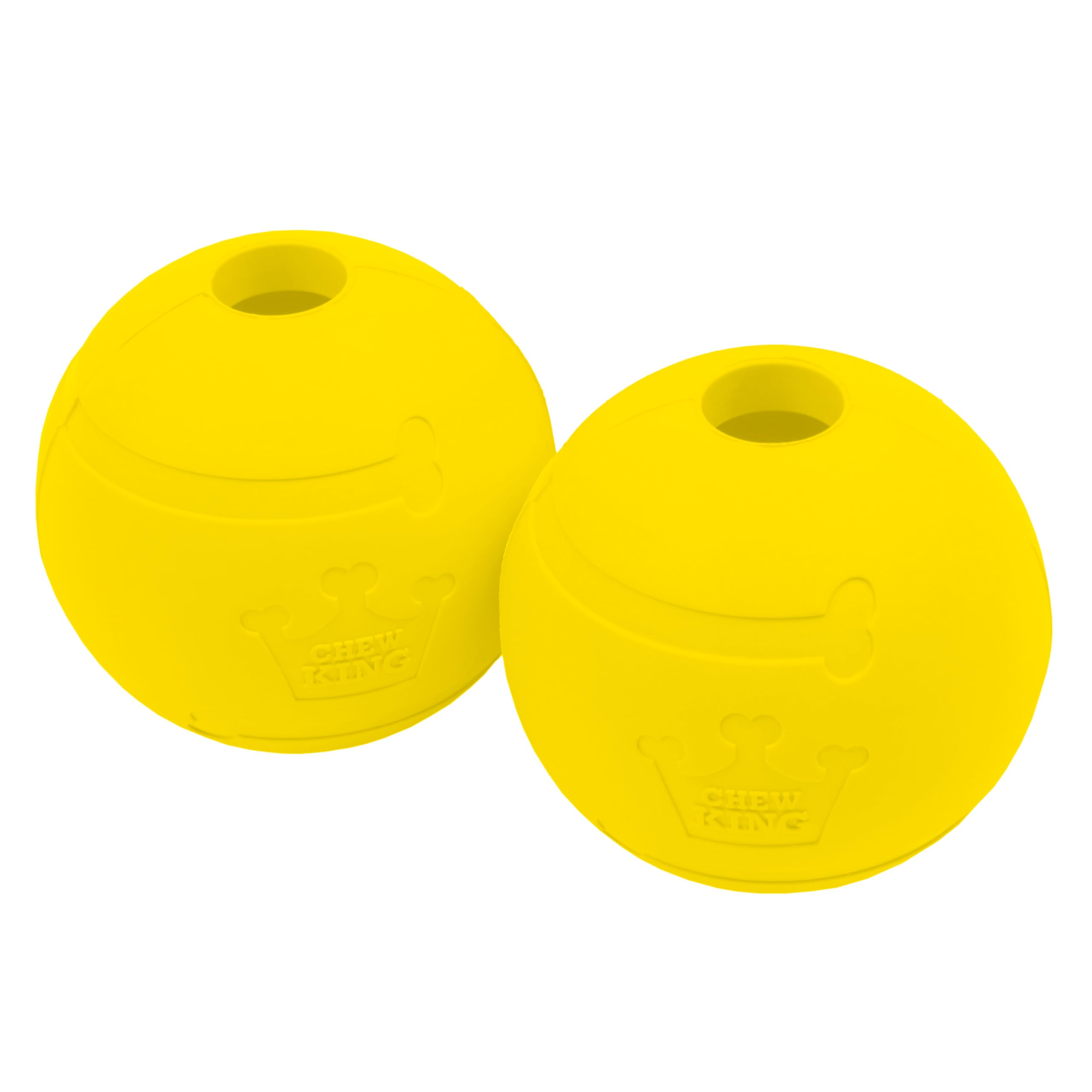 Chew King Flavored Rubber Ball Collection, 4 Inch Chicken Flavor Rubber Fetch Balls 2-Pk