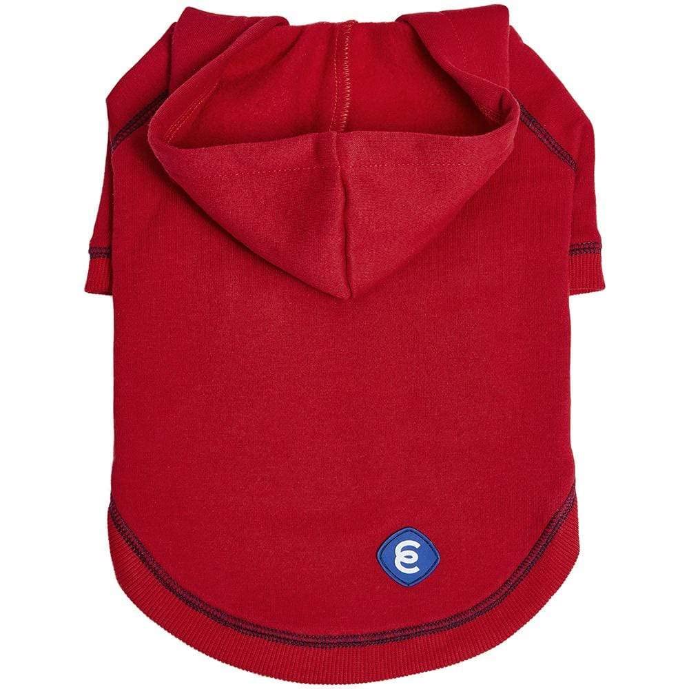 Blueberry Pet Essentials Soft & Comfy Better Basic Cotton Blend Dog Hoodie Sweatshirt In Red, Back Length 26', Pack Of 1 Jacket For Dogs