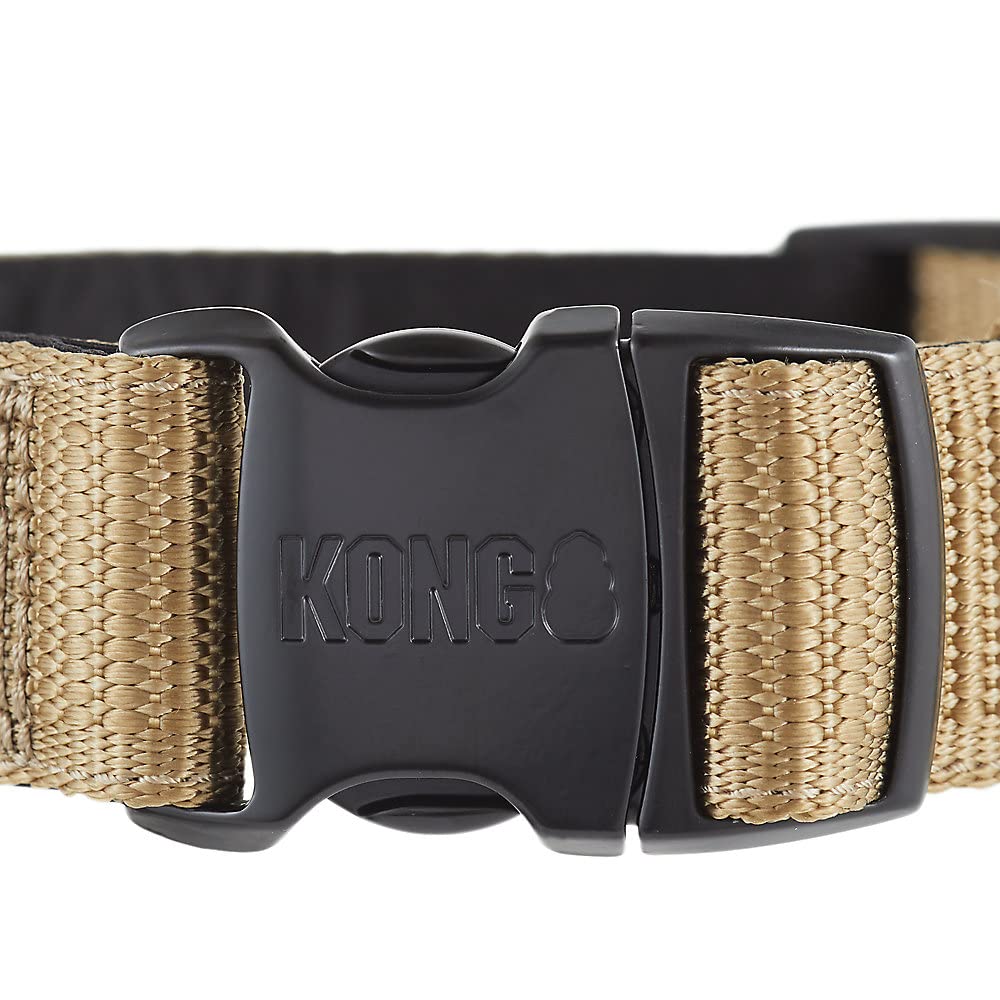 KONG Max HD XL Tan Neoprene Padded Dog Collar - Ultra Durable, Comfortable Fit for Large Dogs