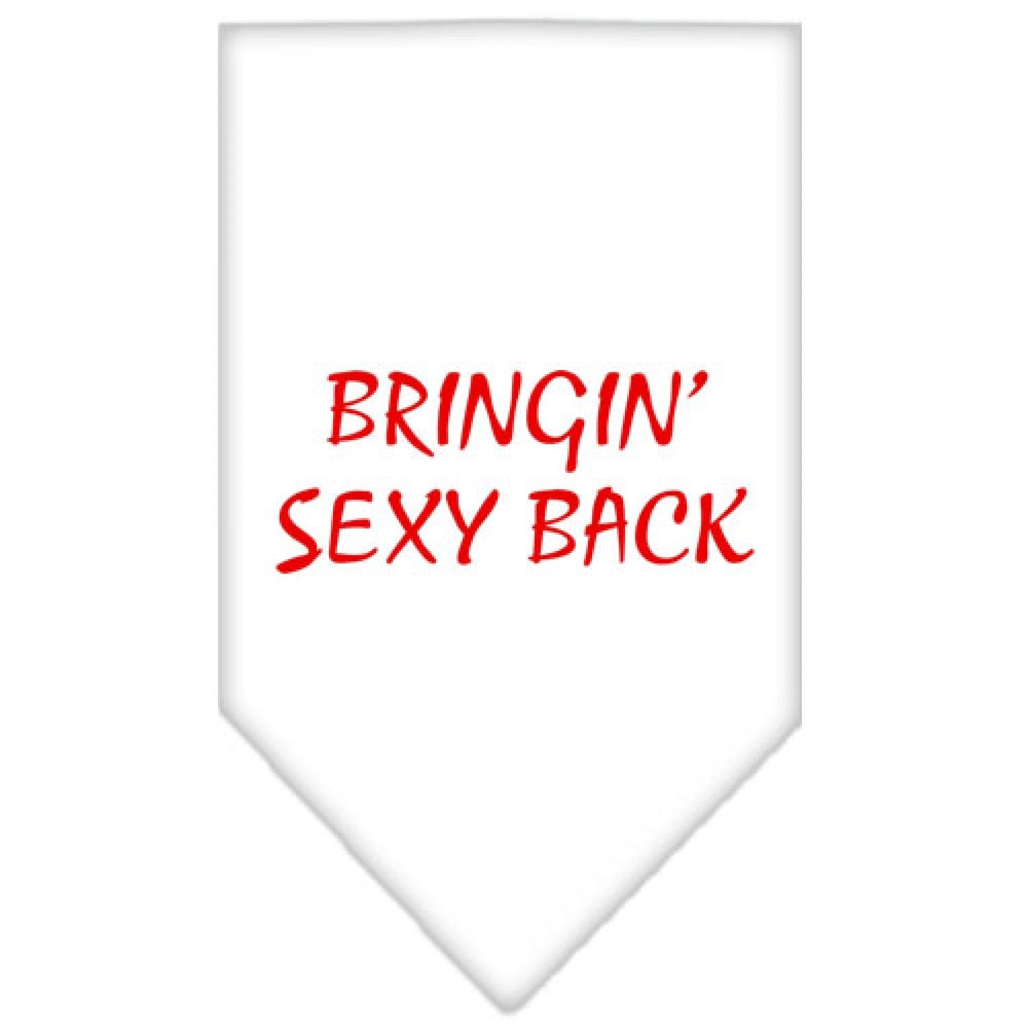 Mirage Pet Products Bringin Sexy Back Screen Print Bandana for Pets, Small, White