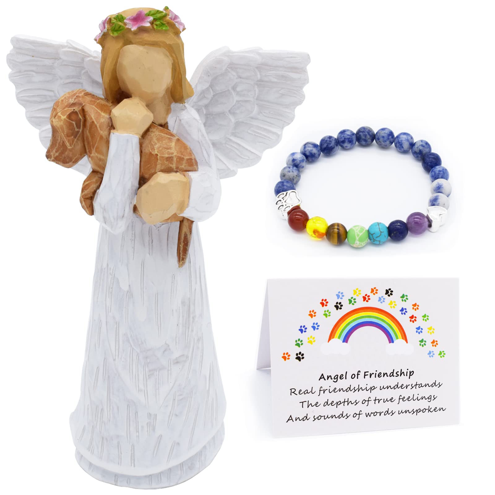 Angel of Friendship Dog Memorial Gifts, Pet Sympathy Gift, Loss of Dog Gifts, Passed Away Dog Gifts, Angel Figurines Dog Remembr