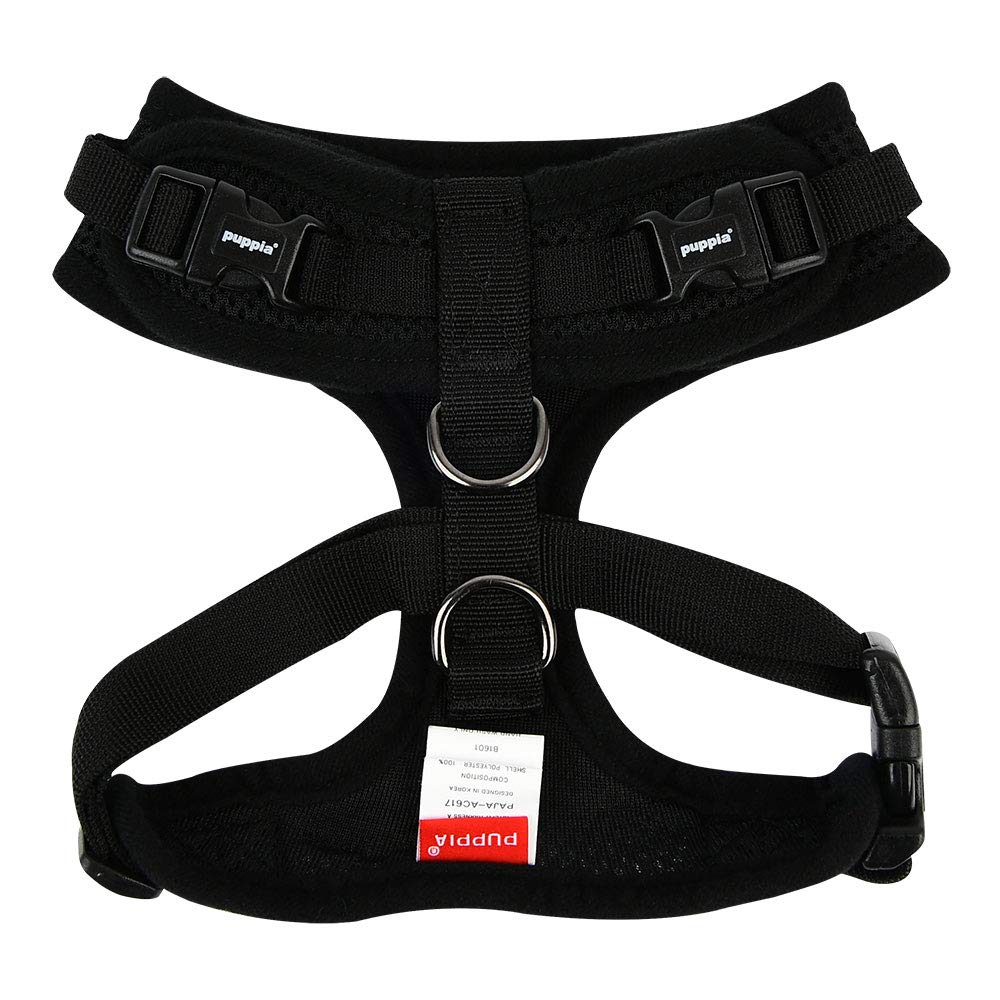 Authentic Puppia Ritefit Harness With Adjustable Neck, Black, Small