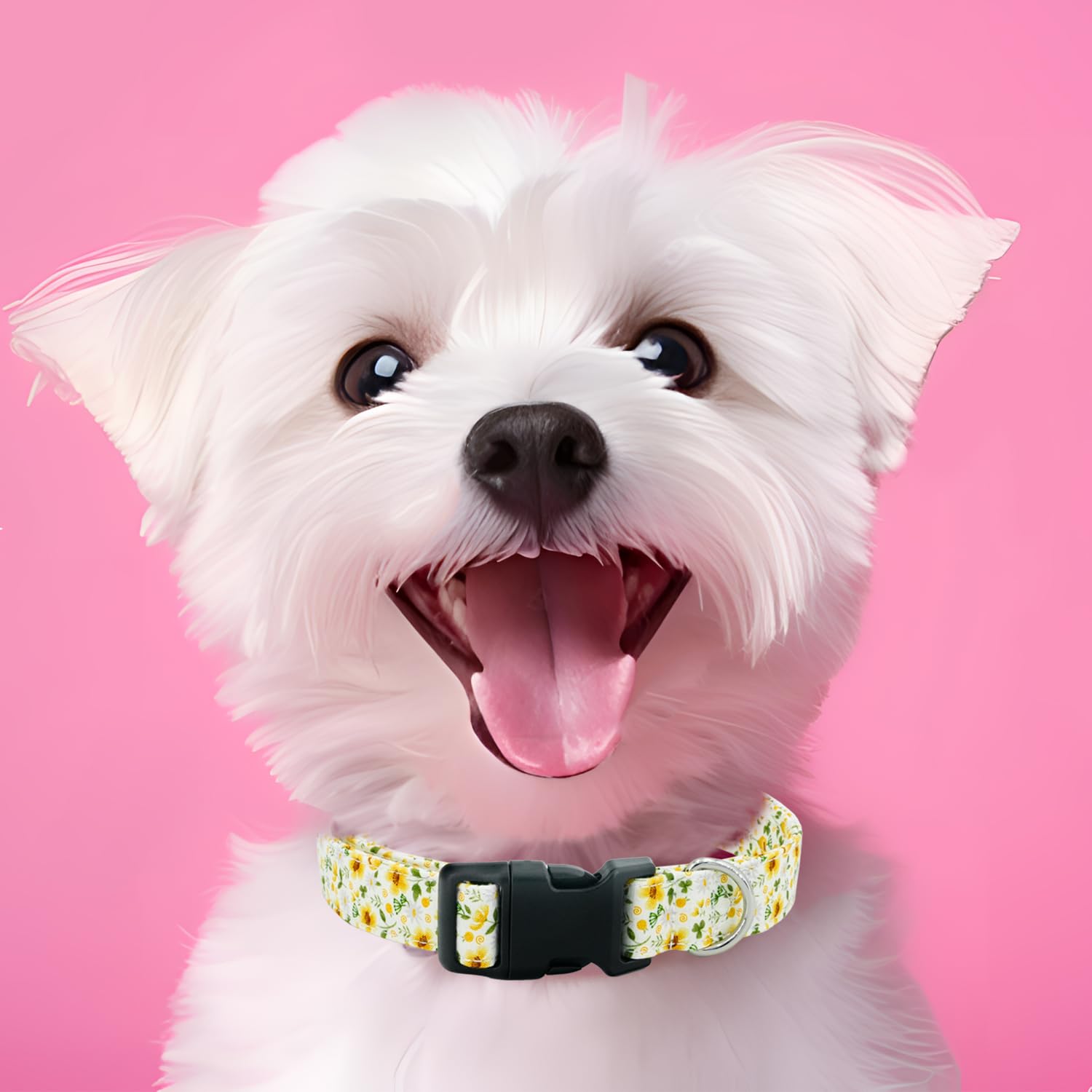 Tunkoo Daisy Flower Dog Collar, Cute Adjustable Floral Collar For Boy And Girl Dogs With Strong Plastic Buckle - For Small Mediu