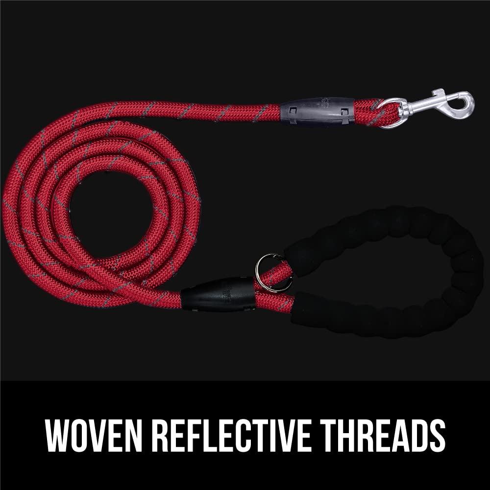 Gorilla Grip Dog Leash, Heavy Duty Reflective Rope Leashes For Large, Medium, Small Breed Dogs, Puppy Training Essential For Wal