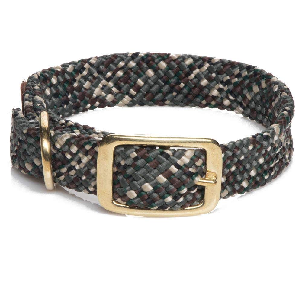 Mendota Pet Double Braid Collar - Brass - Dog Collar - Made In The Usa - Camo, 1 In X 24 In Standard