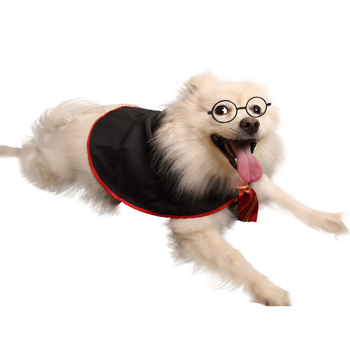 Coomour Halloween Dog Costume Pet Wizard Shirt Cat Soft Clothes For Dogs Cats Soft Hoodies With Glasses (Medium)
