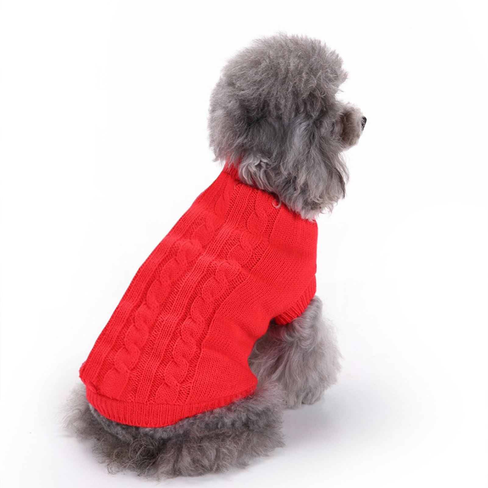 Chborchicen Small Dog Sweaters Knitted Pet Cat Warm Dog Sweatshirt Winter Clothes Kitten Puppy Sweater (Xx-Small, Red)