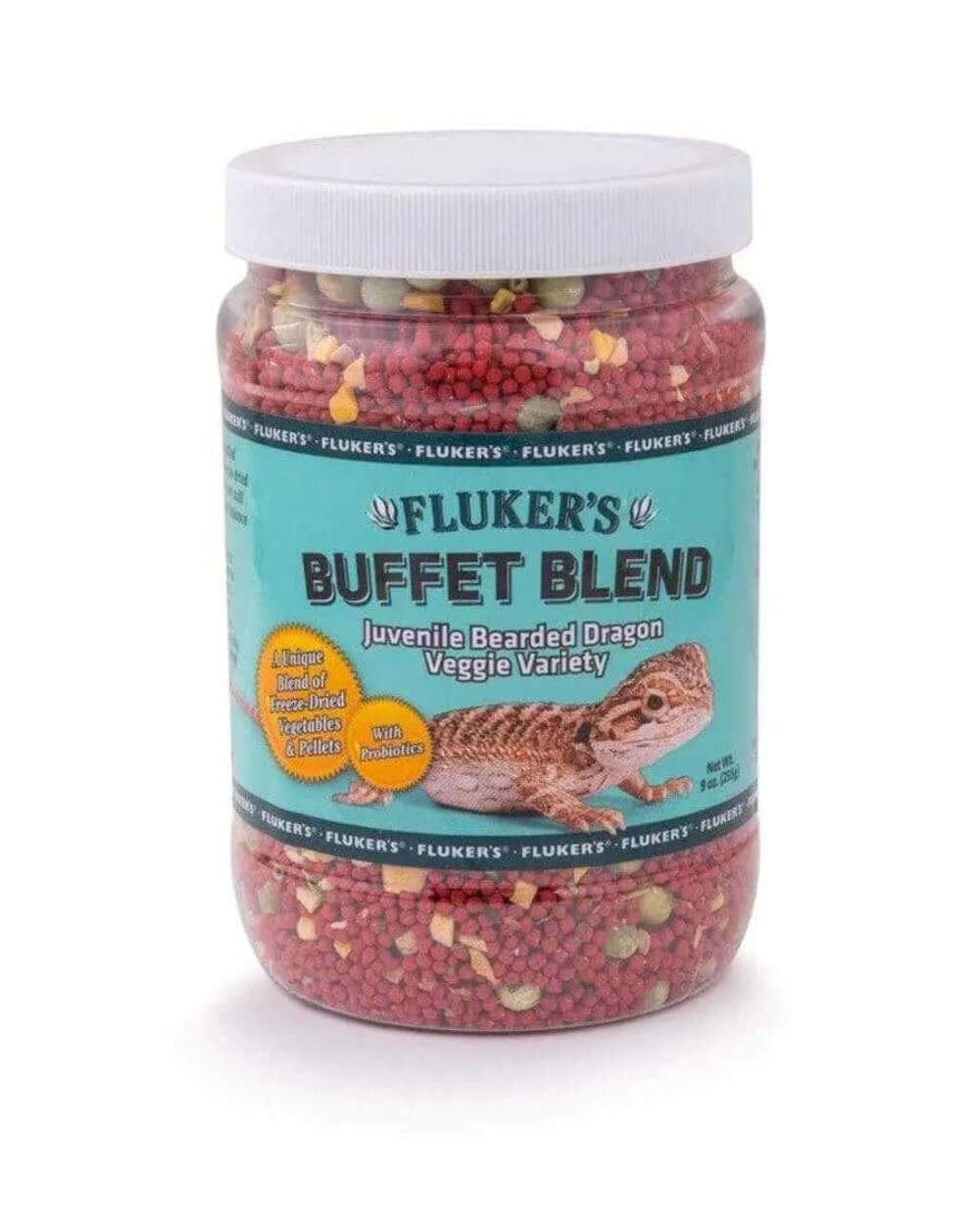 Flukers Buffet Blend Juvenile Bearded Dragon Veggie Variety Diet, 9-Ounces, Model: 76053