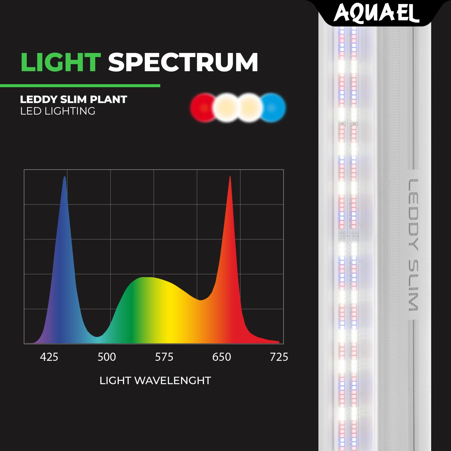 Aquael Leddy Slim Plant Premium Aquarium Light (White, 36W 40'-48')
