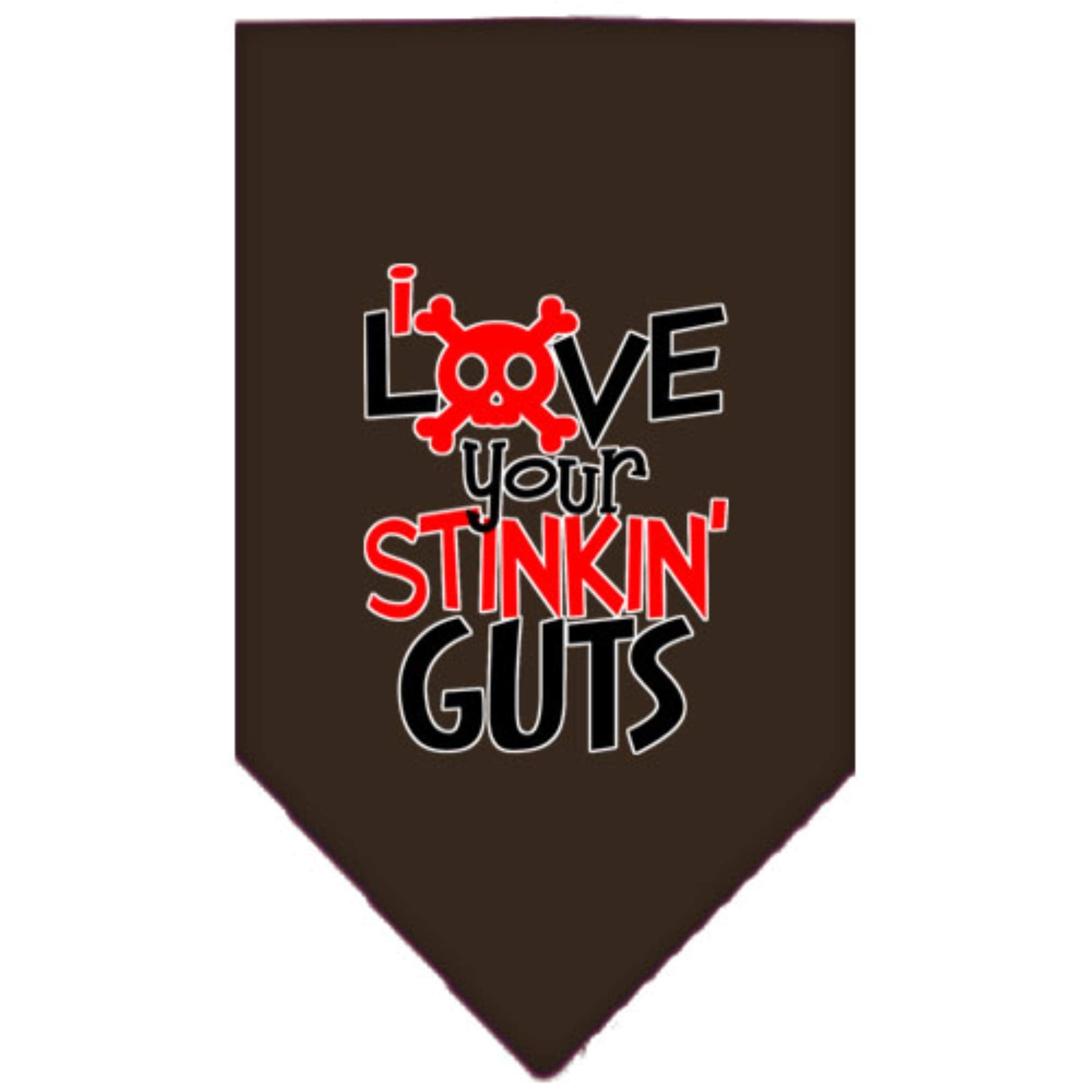 Mirage Pet Product Love Your Stinkin Guts Screen Print Bandana Cocoa Small