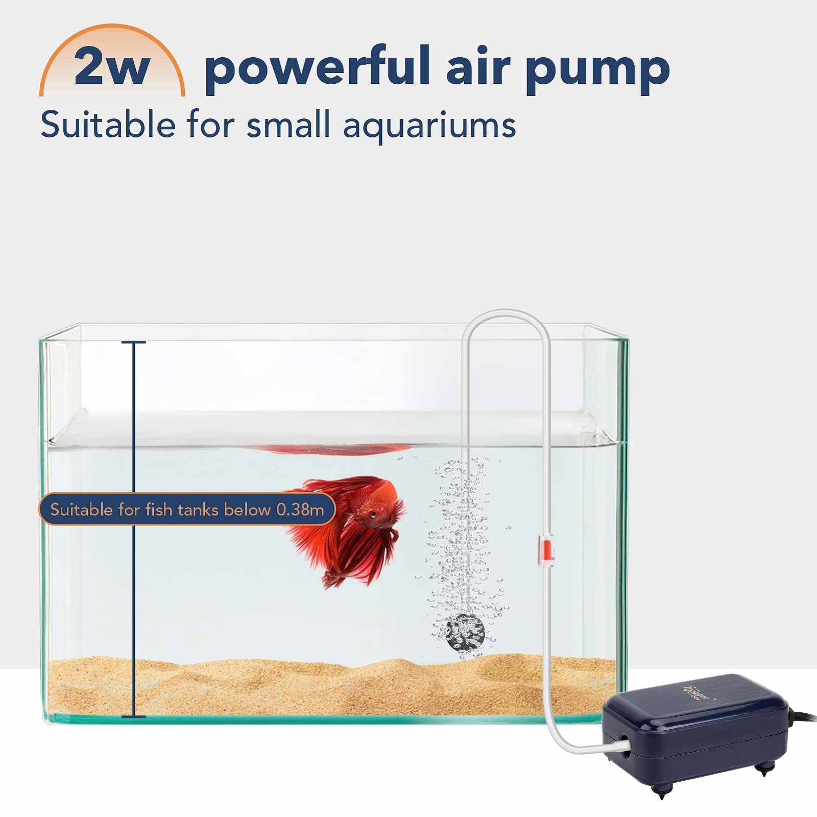 Hygger Aquarium Air Pump, Adjustable Oxygen Pump Silent Powerful Aerator Pump 2W/3W/4.5W/6W/ 1 Air Outlets Ultra For Up To 30 Ga