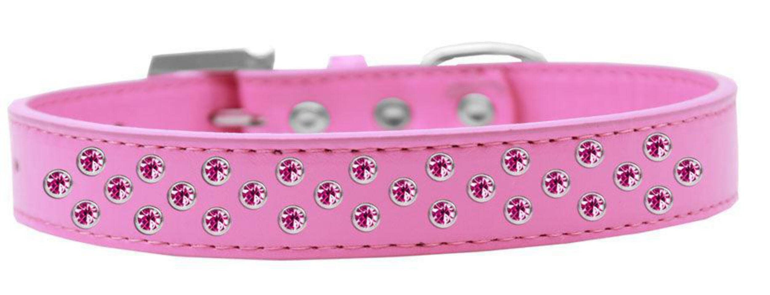 Dog, Puppy & Pet Fashion Collar, Bright Pink Crystal Rimsets Sprinkles Aqua 12