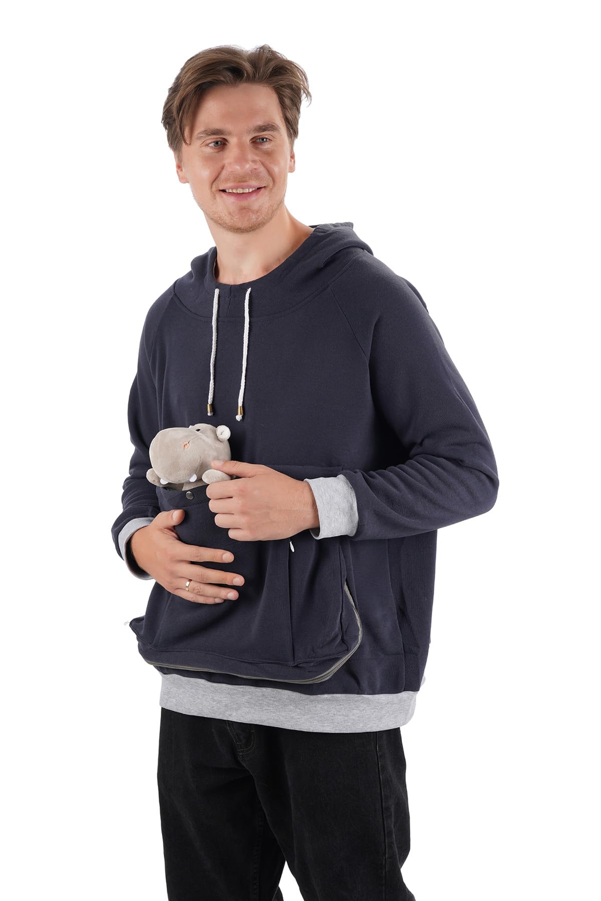 Cat Dog Carrier Hoodie Big Pet Pouch Sweatshirt Puppy Kitten Holder Carrier Pullover Top Kangaroo Unisex Hoodies (Adult, Small,