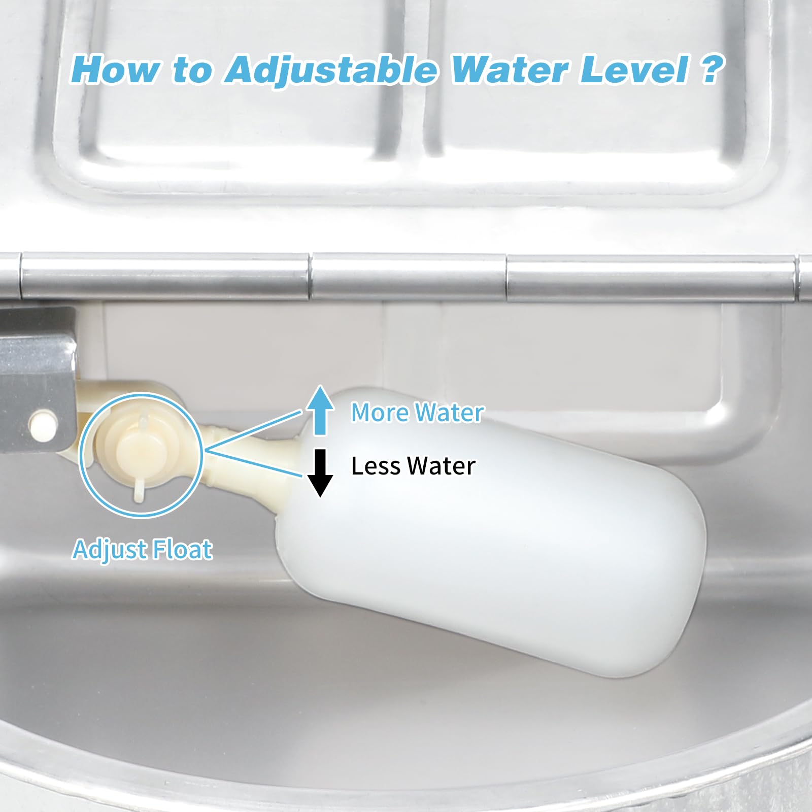 FHTONGE 304 Stainless Steel Automatic Dog Water Bowl Dispenser with Drainage and Float Valves, Large Auto Fill Dog Waterer for O