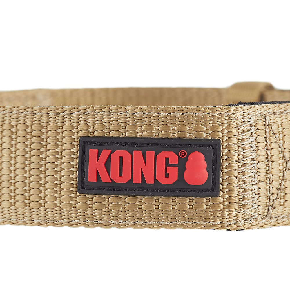KONG Max HD XL Tan Neoprene Padded Dog Collar - Ultra Durable, Comfortable Fit for Large Dogs