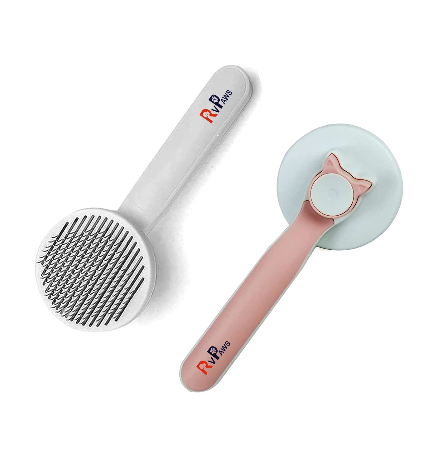 Rvpaws Cat Hair Brush, Dog Shedding And Grooming Brush With Ultra Long Bristle And Easy Cleaning Button, Pet Hair Slicker Brush,