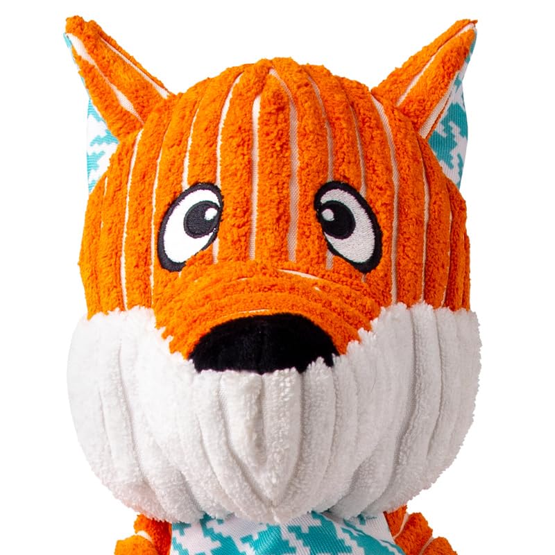 KONG Floppy Knots - Durable No-Stuffing Squeaky Rope & Plush Dog Toy - for Teething, Playing (Fox, Extra Large)