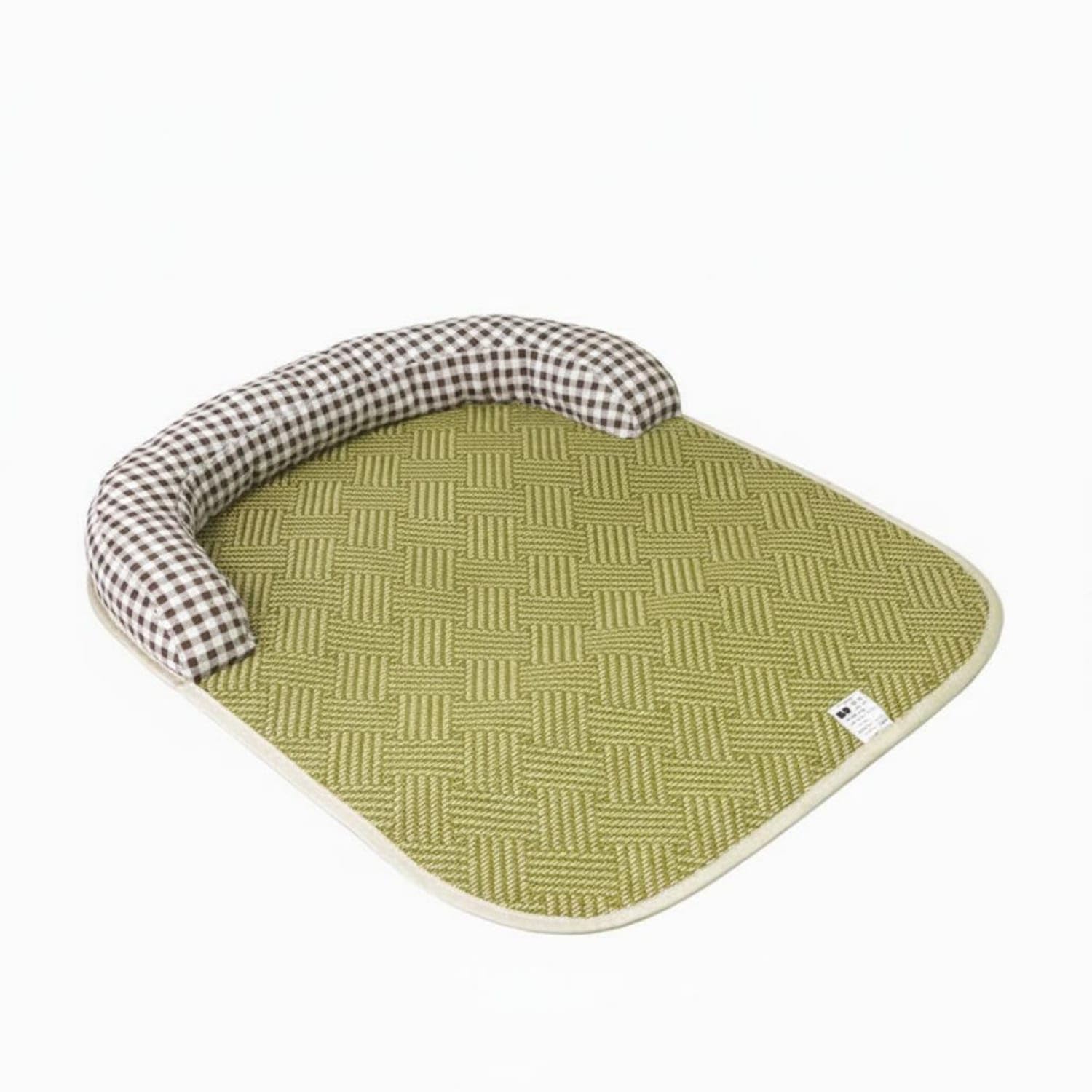 STYLEHEAVEN Woven Raised Border Pet Mat Curved RattanDesign Sleeping Mat Textured Rounded Corners, Brown, S Pet Supplies | Smal