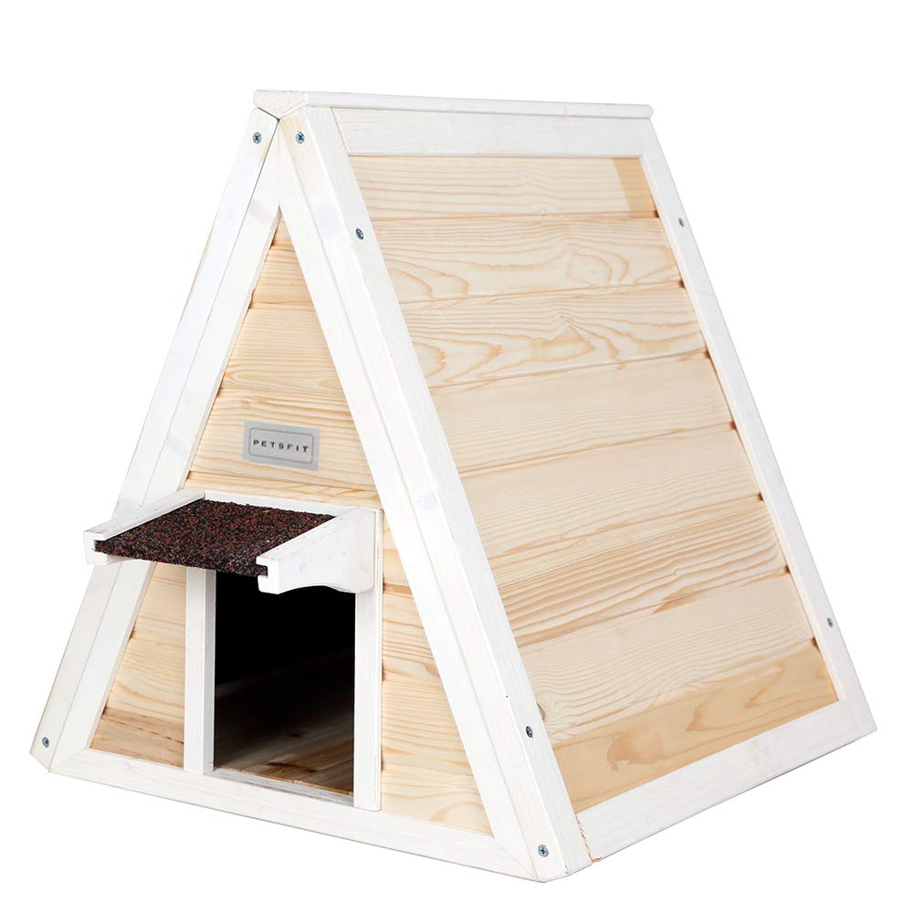 Petsfit Outdoor Cat House Weatherproof, Outside Feral Cat House With Escape Door,Outdoor Indoor Pet House For Small Animal, Smal