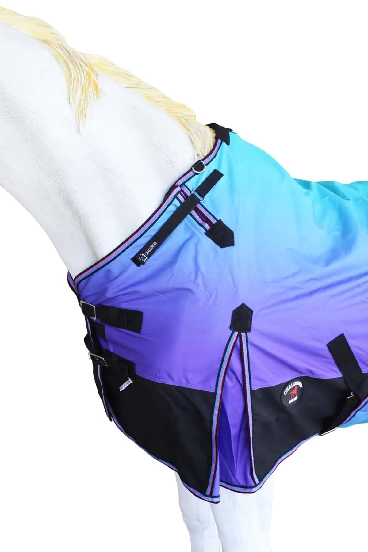 Challenger 70'' 1200D Turnout Medium-Weight Fleece Lined Bellyband Horse Winter Sheet 394Lg