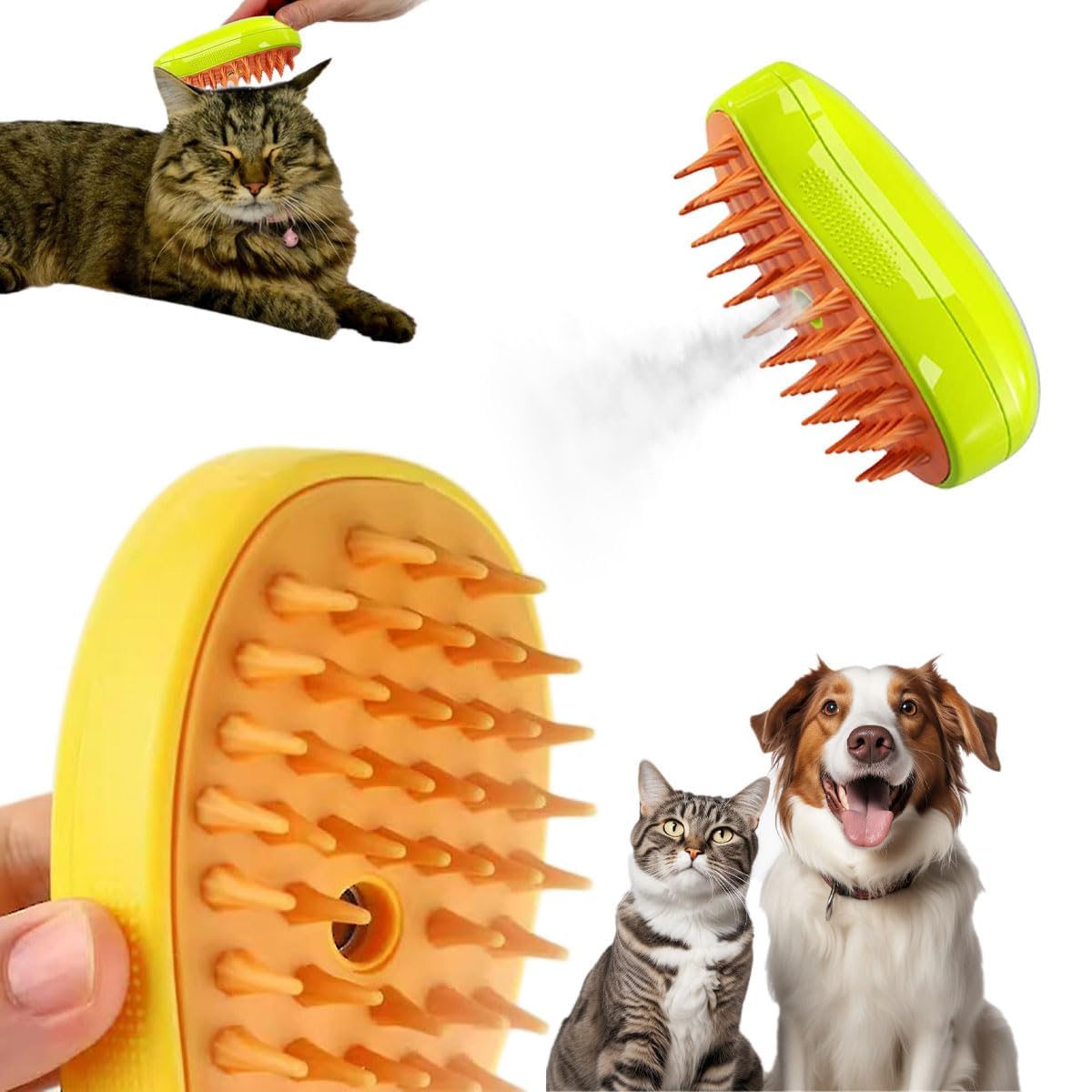 Cat Steam Brush 3 In 1, Steamy Massage Brush For Dogs And Cats, Rechargeable Hair Cleansing Comb, Cat Grooming Brush