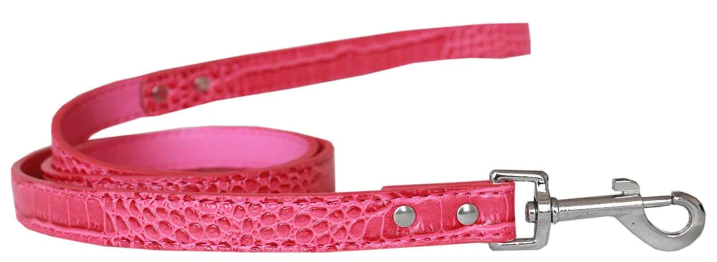 Dog, Puppy & Pet Designer Croc Leash Blank, Plain Silver 1/2" wide x 4' long