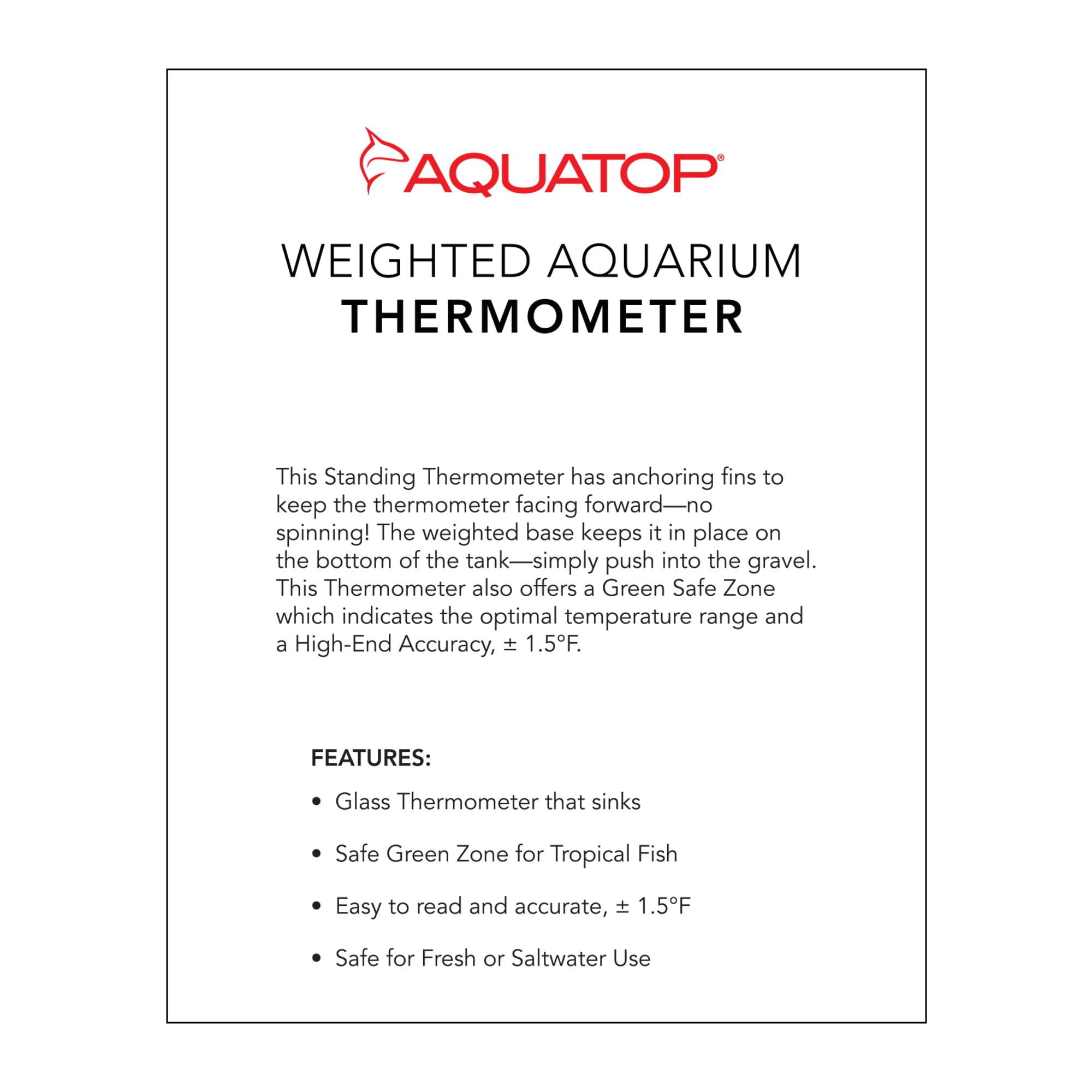 Aquatop 39001232: Thermometer Standing Claw