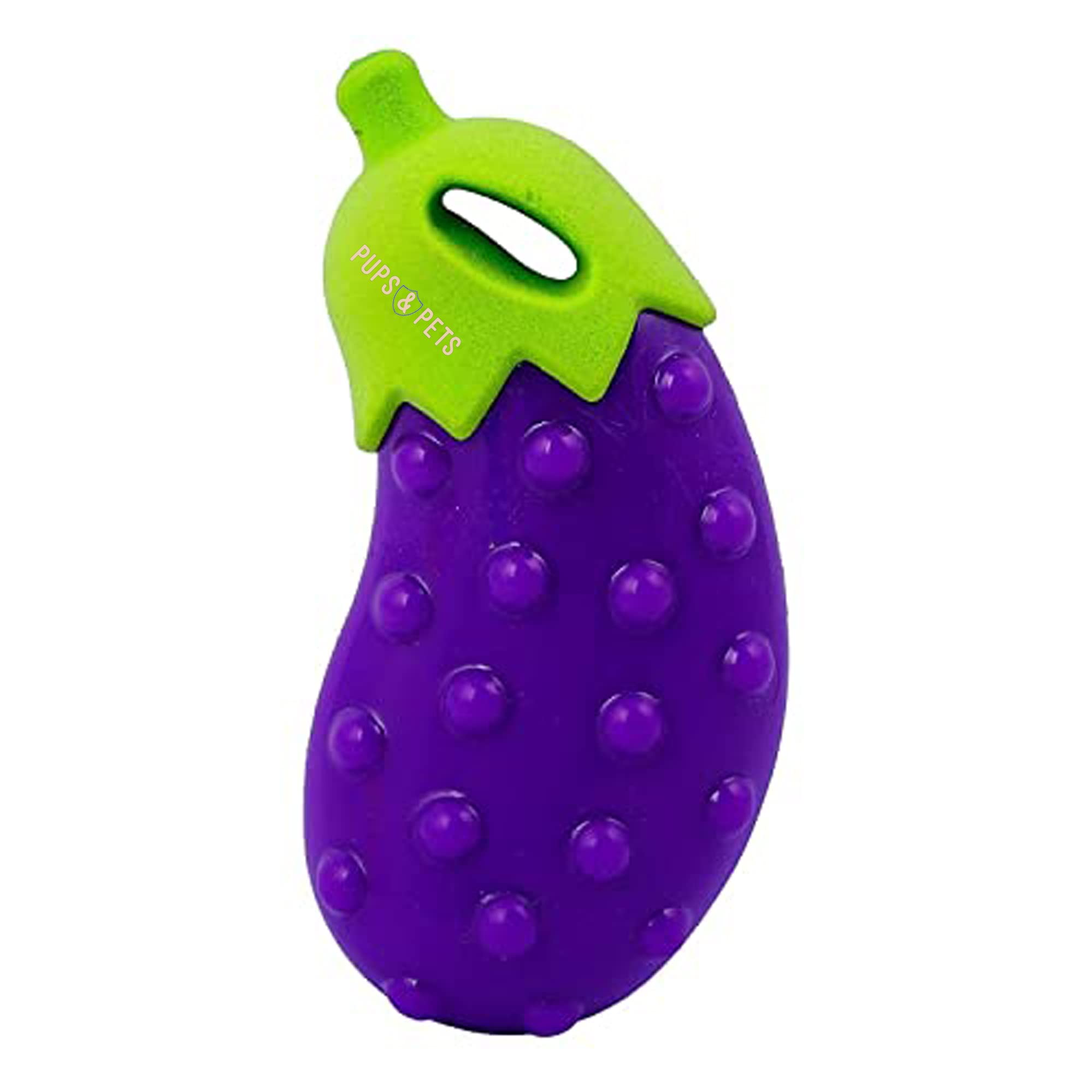 Pups&Pets Veggie Series Eggplant Squeaky Chew Toys for Dogs & Puppies | Small & Medium Breeds (Purple)..,