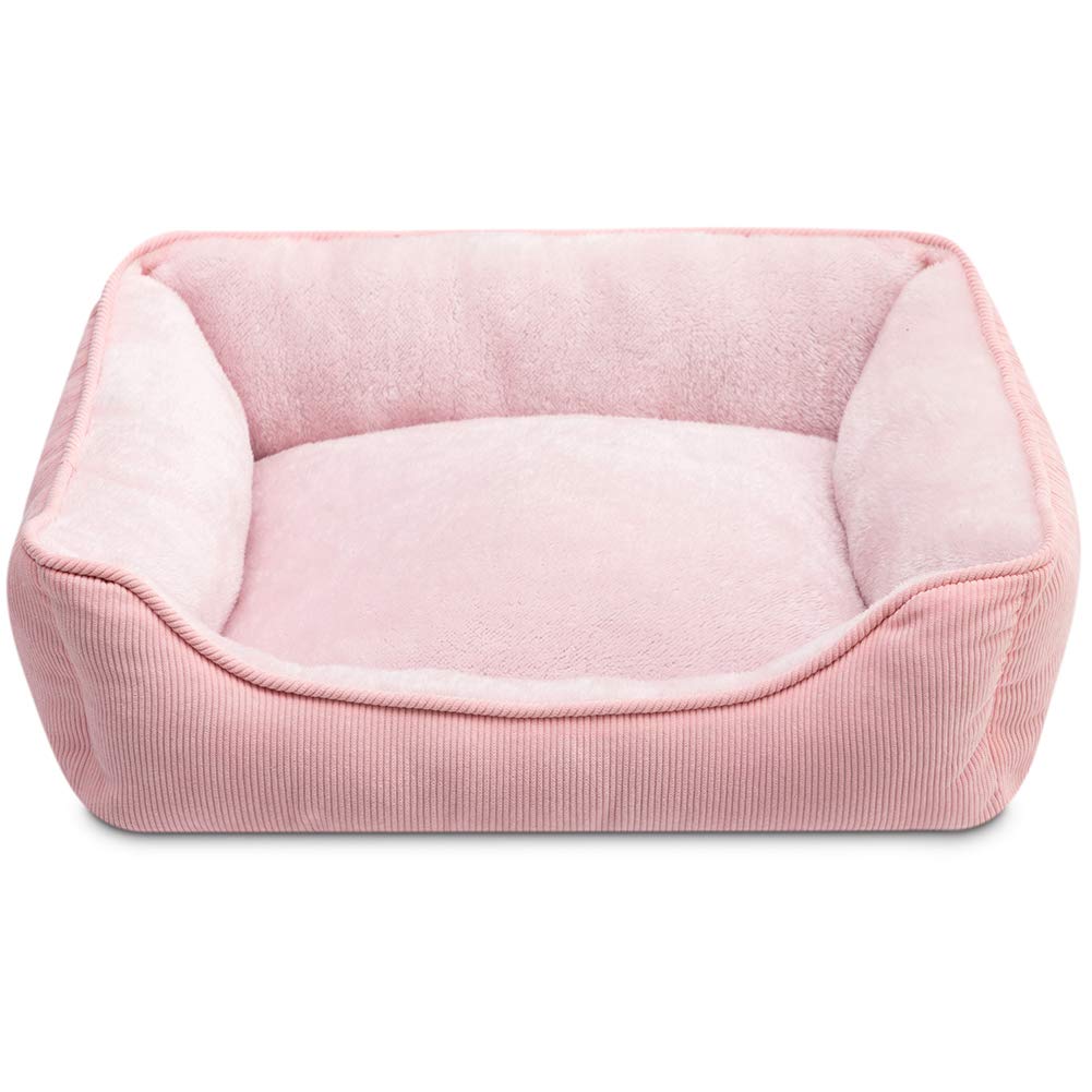 Hollypet Rectangle Plush Dog Cat Bed SelfWarming Pet Bed, Pure Gray