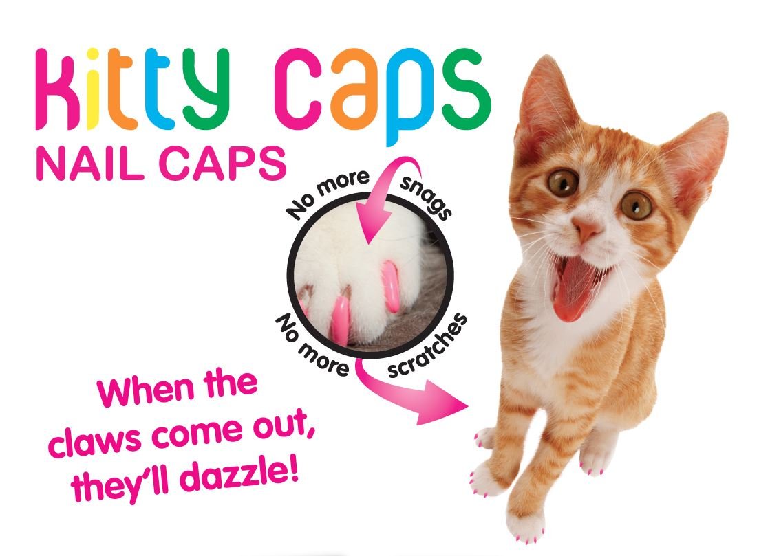 Kitty Caps Nail Caps for Cats | Safe, Stylish & Humane Alternative to Declawing | Stops Snags and Scratches, Medium (9-13 lbs),