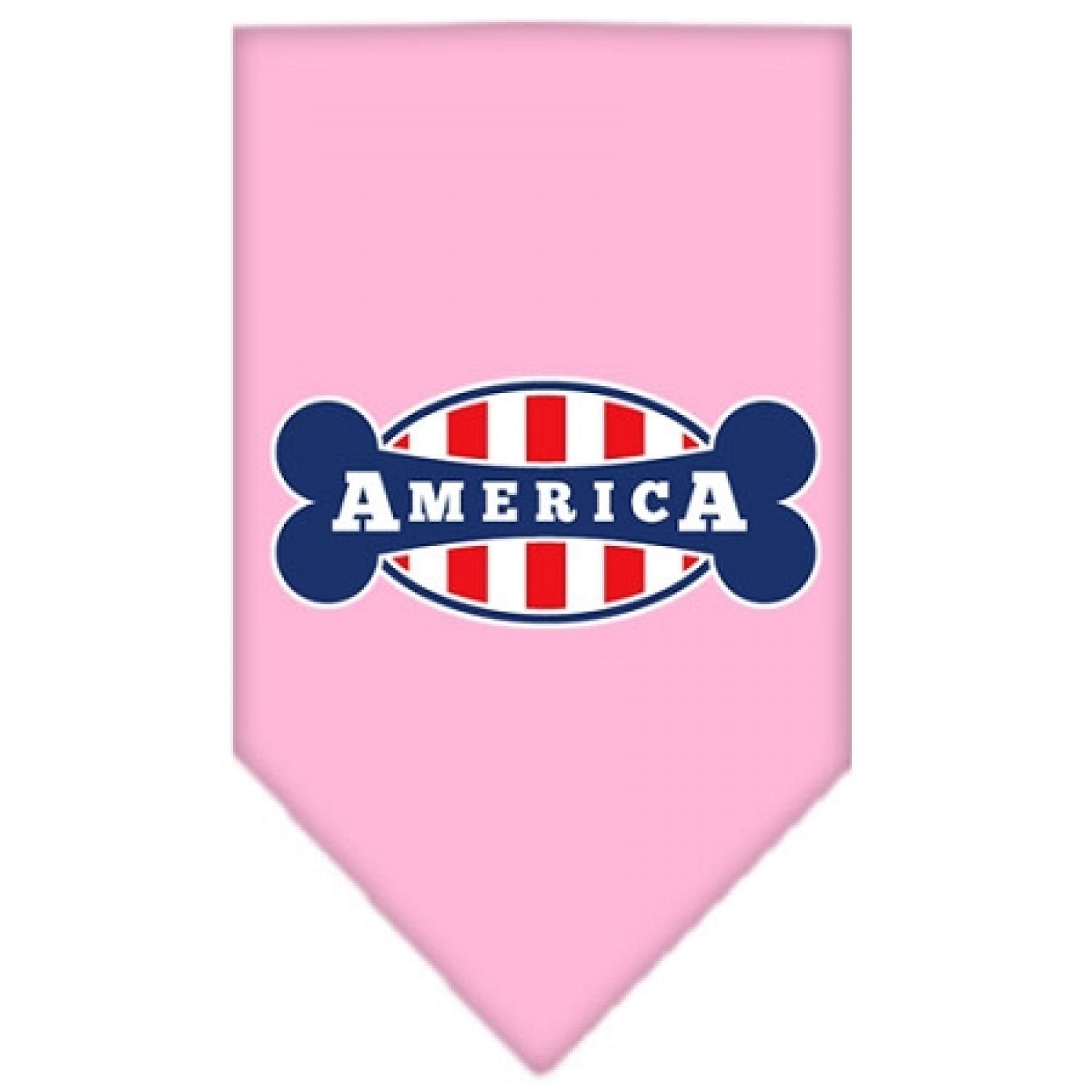 Mirage Pet Products Bonely in America Screen Print Bandana Light Pink, Large