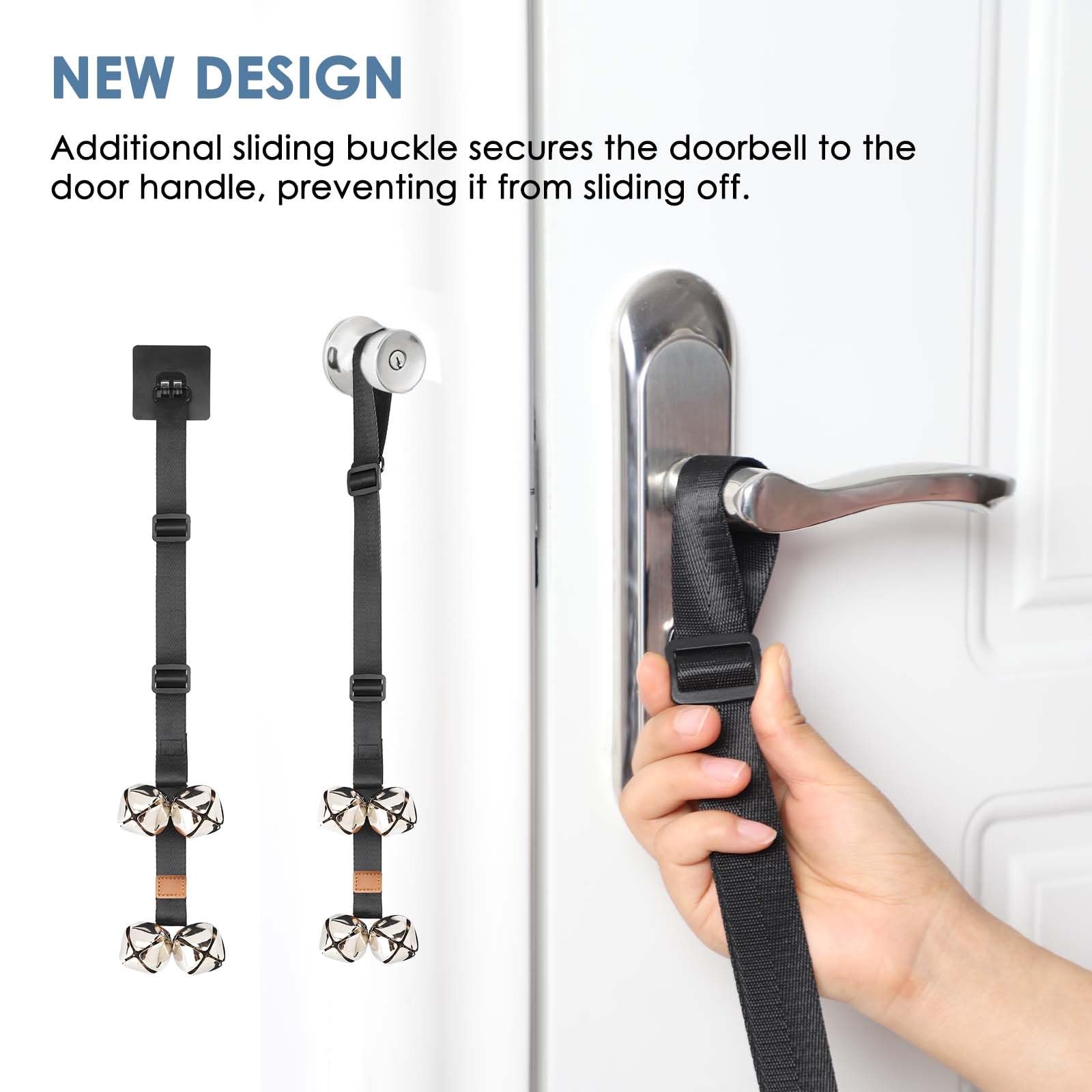 Folksmate Dog Doorbells For Potty Training, 2 Packs Dog Door Bells With Extra Loud Bells Adjustable For Dog Training, Housebreak