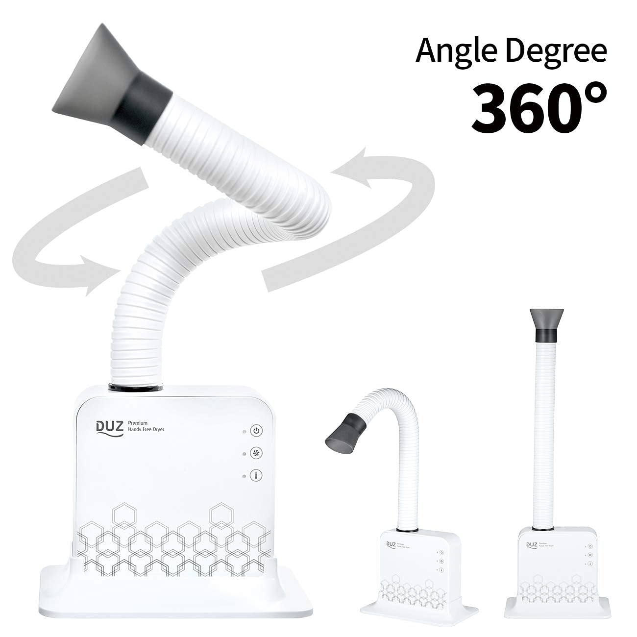 DUZ V2 Super Quiet Pet Dryer - Low-Noise Dog & Cat Grooming Tool, Medium Size, White, Model iMD-1000T, 1-Year Warranty
