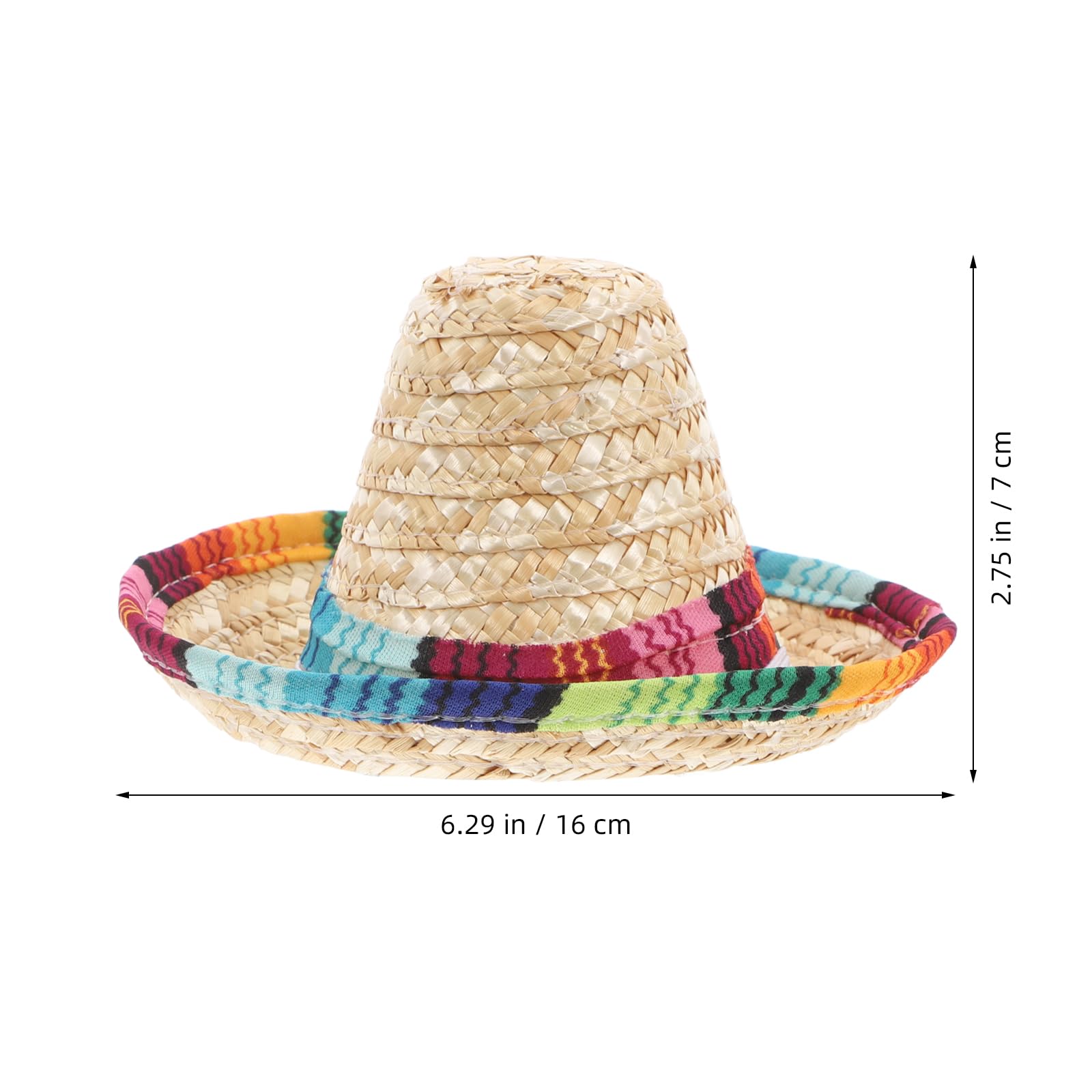 Popetpop Dog Sombrero Hat- Pet Mexican Sombrero Cap, Dog Sun Hat With Adjustable Chin Strap, Party Straw Hats For Small Dogs Pup