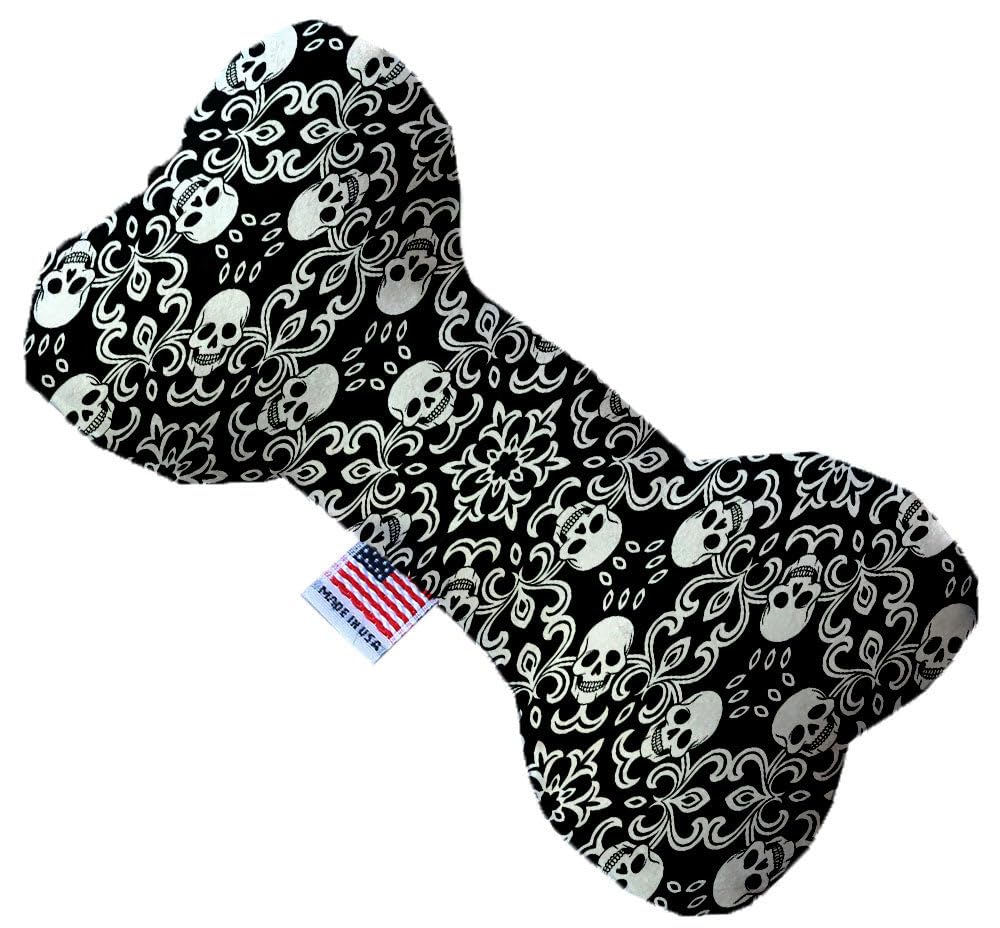 Pet and Dog Plush Heart or Bone Toy, "Skulls Group" (Available in different sizes, and 12 different pattern options!) Spinning Skulls 8" Plush Bone