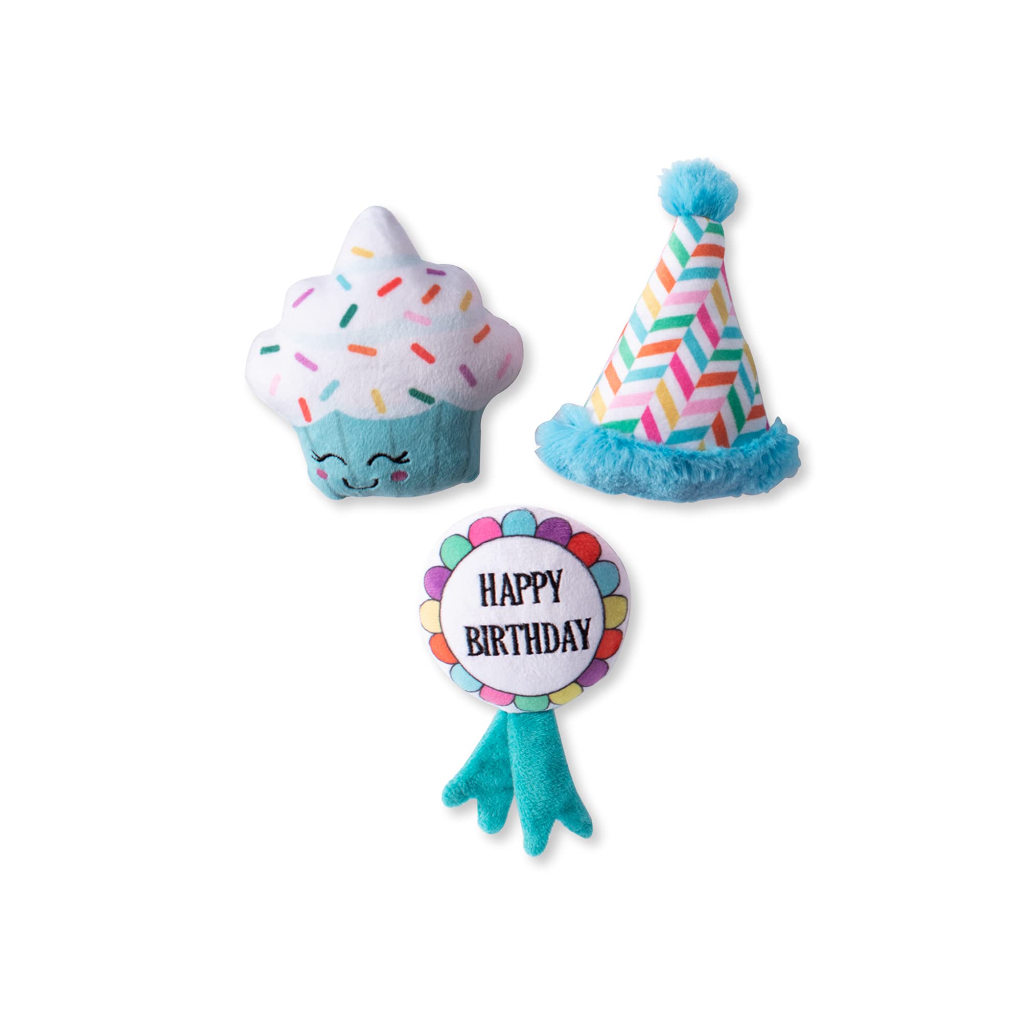 Fringe Studio Plush Dog Toy Set, Happy Bark-Day!, 3 Piece Set, For Small Dogs (289525)