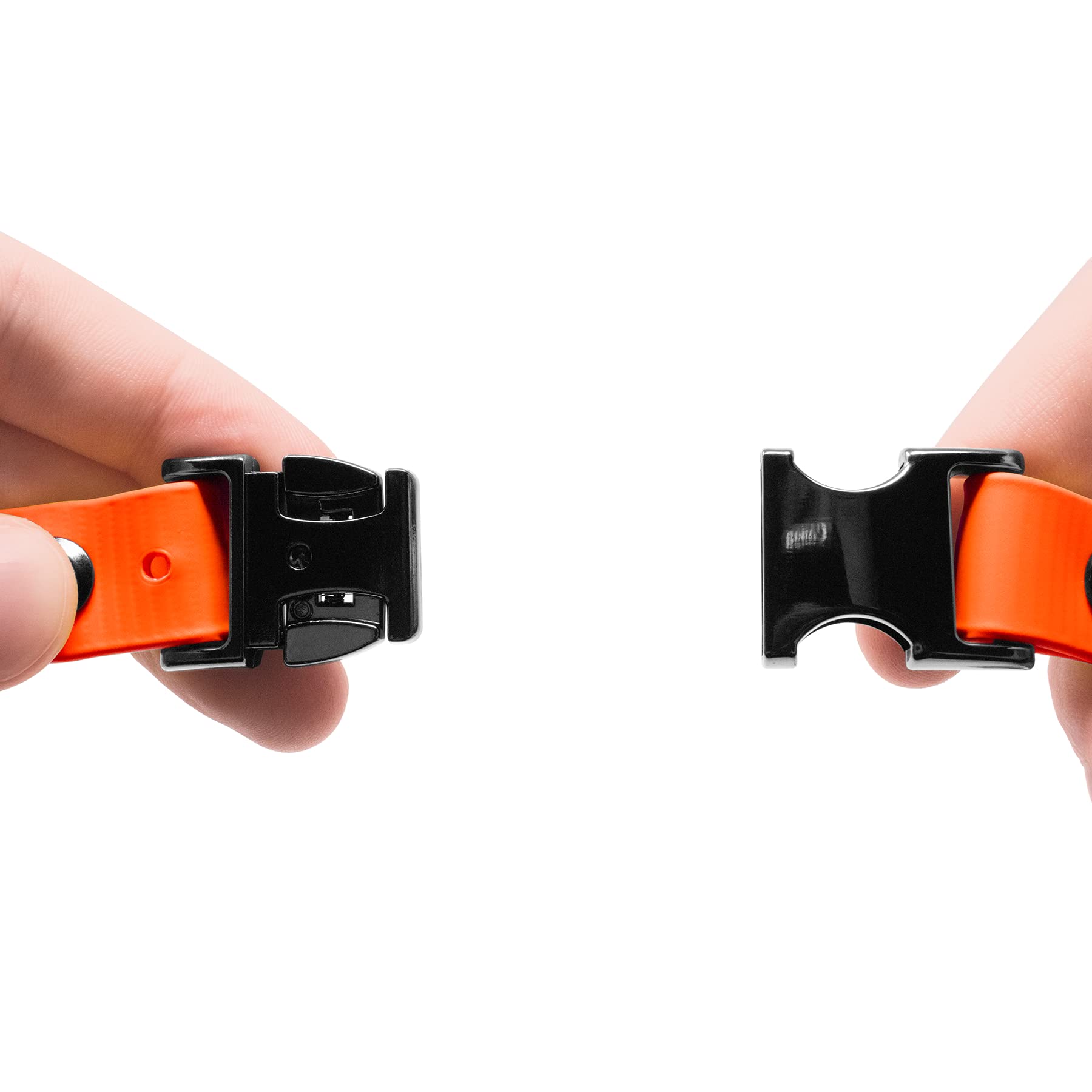 Educator Quick Snap Bungee Dog Collar, Biothane, Waterproof, Odorproof, Easy Connect And Disconnect Clasp And D Ring With Comfort Bungee Loop, Adjustable For Custom Fit, 1-Inch, Orange