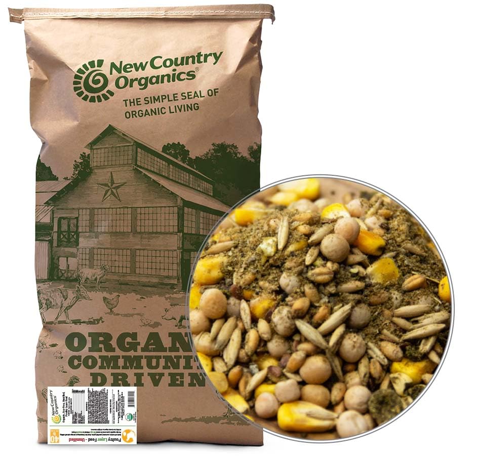 New Country Organics | Unmilled Layer Feed for Laying Hens | Soy-Free | 17% Protein | Certified Organic and Non-GMO | Great for 
