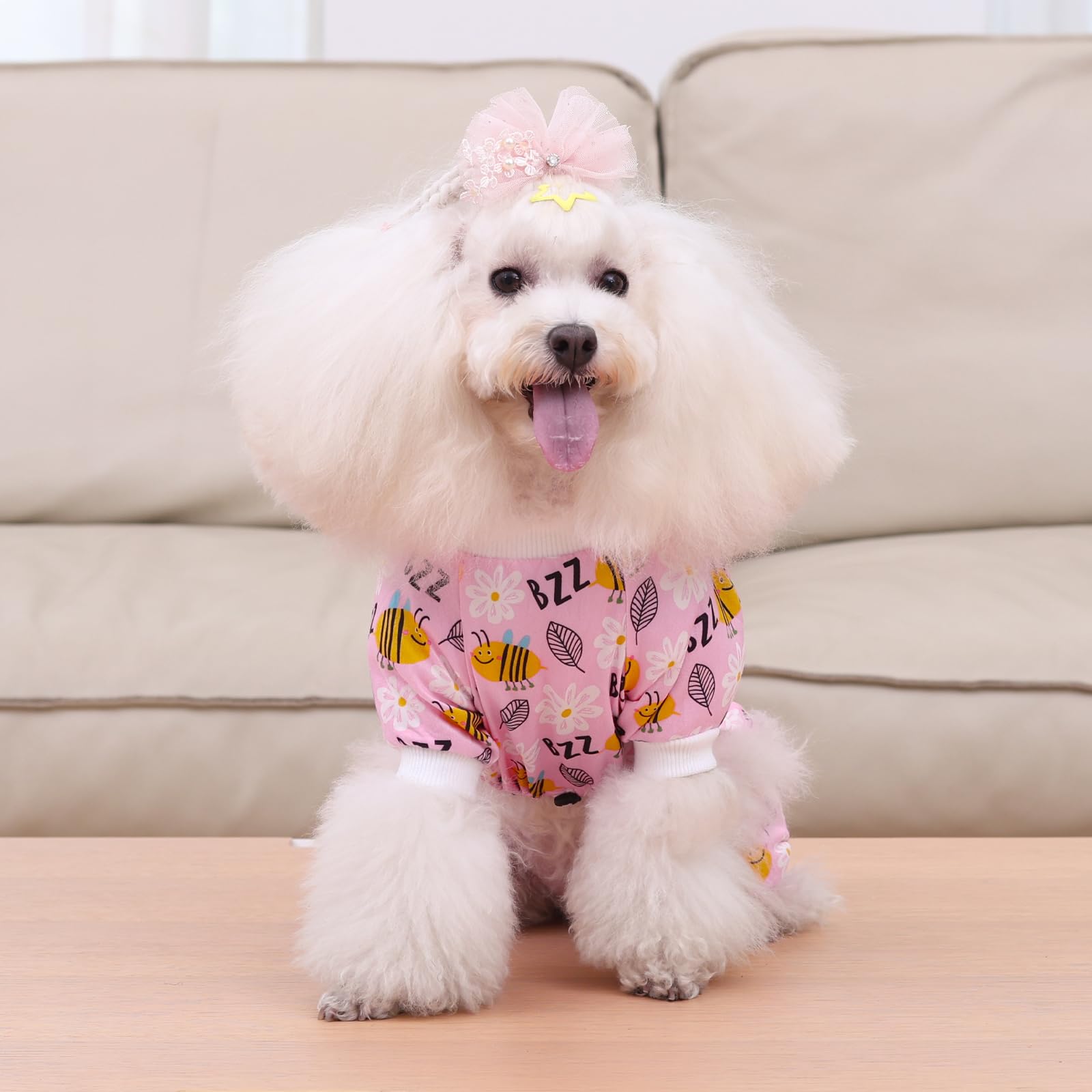 Cutebone Small Dog Pajamas Shirt Stretchy Summer Puppy Pjs Soft Cat Onesies Pet Clothes For Daily Wear Da24L