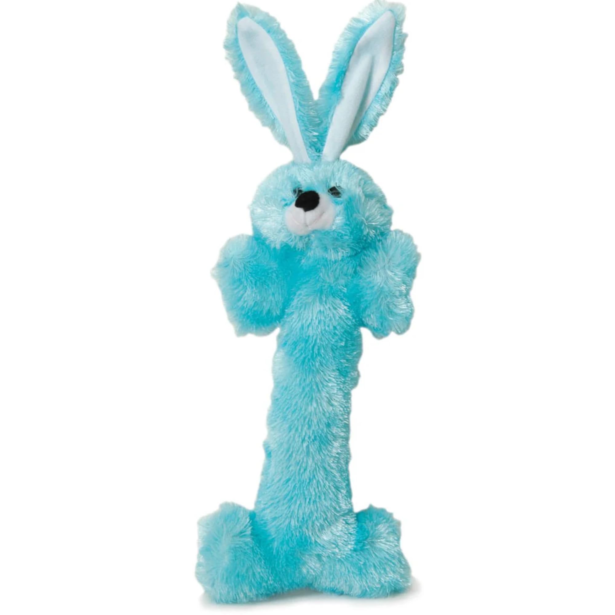 Jeffers Pet Plush Dog Toy With Squeaker, Light Blue Bunny 14' - Soft Crinkle Fabric, Safe & Durable, Healthy Fun For Small & Me