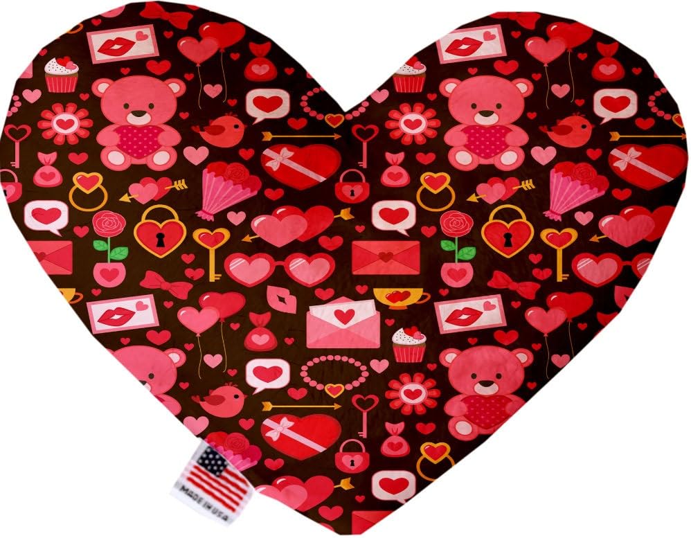 Pet and Dog Plush Heart or Bone Toy, "Valentine's Day Group" (Available in different sizes, and 8 different pattern options!) Sweet Paws 6" Plush Bone