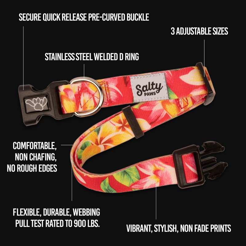 Shaka'S Salty Paws Boy & Girl Dog Collar Small Medium Large (Small Dog Collar Adj. 10-16'' For Dogs Up To 25 Lbs)