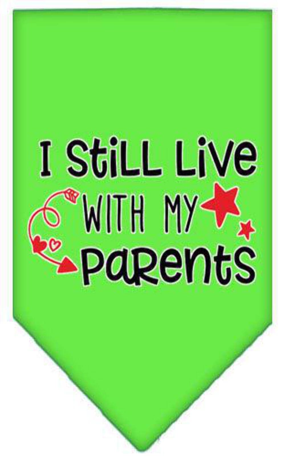 Pet and Dog Bandana Screen Printed, "I Still Live With My Parents" Orange Small