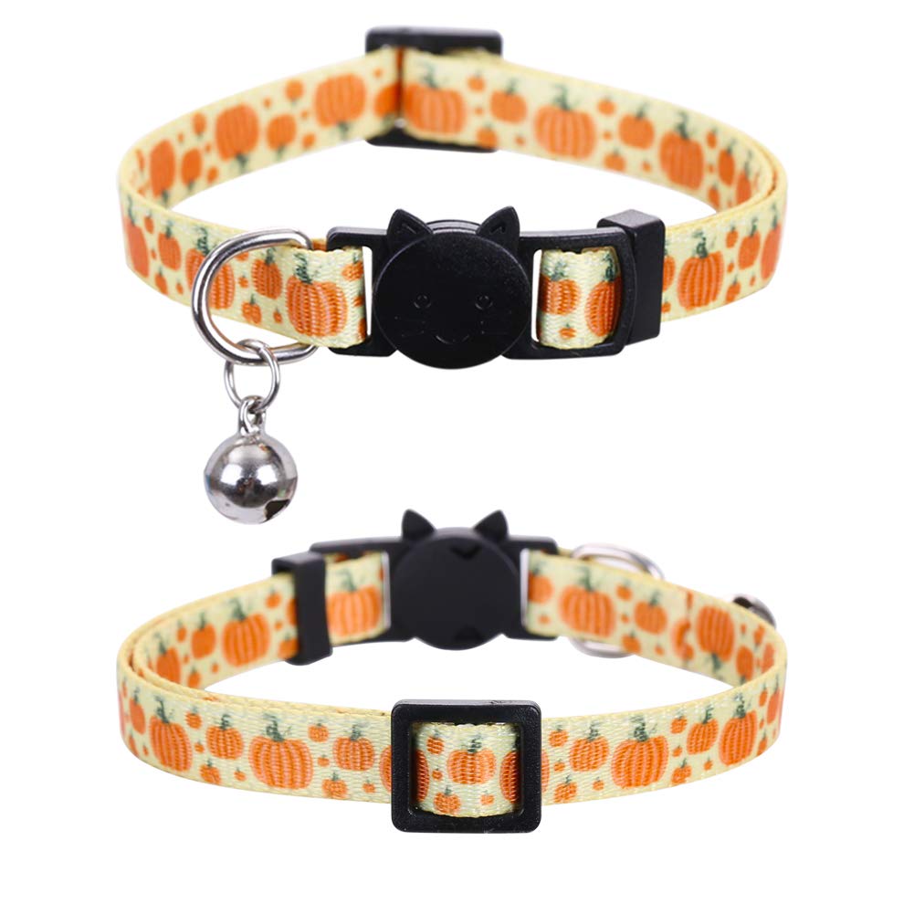 Lamphyface 3 Pack/Set Thanksgiving Day Cat Collar Breakaway Bell Fall Autumn For Kitty Adjustable Safety