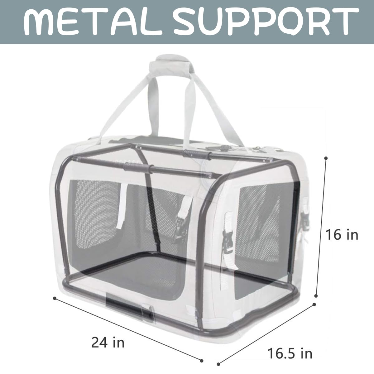 Petseek Extra Large Cat Carrier Soft Sided, Portable Small Dog Carrier For 2 Cats, 24''X16.5''X16'' Car Travel Folding Comfortab