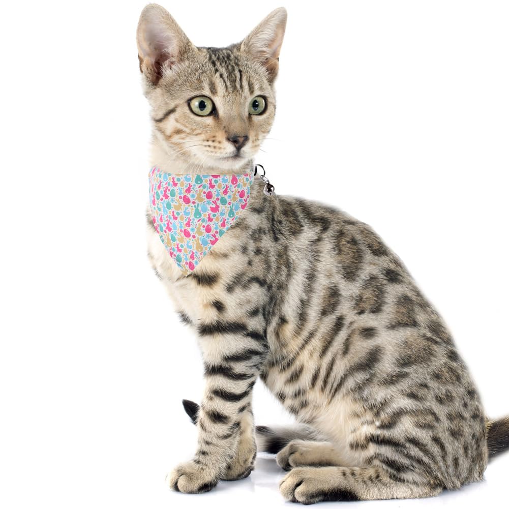 Easter Cat Collar Breakaway With Bandana And Bell For Kitty Adjustable Safety Easter Egg Bunny