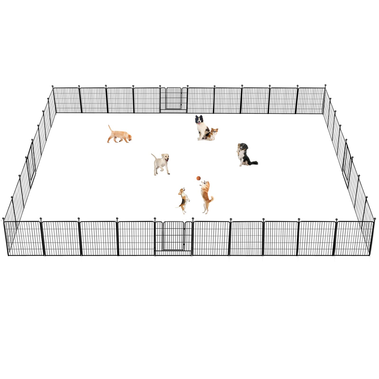 Jhsomdr Dog Playpen 32 Inch 30 Panels Indoor Outdoor Dog Pen For Medium/Small Dogs Heavy Duty Metal Dog Fence Outdoor For Yard, 