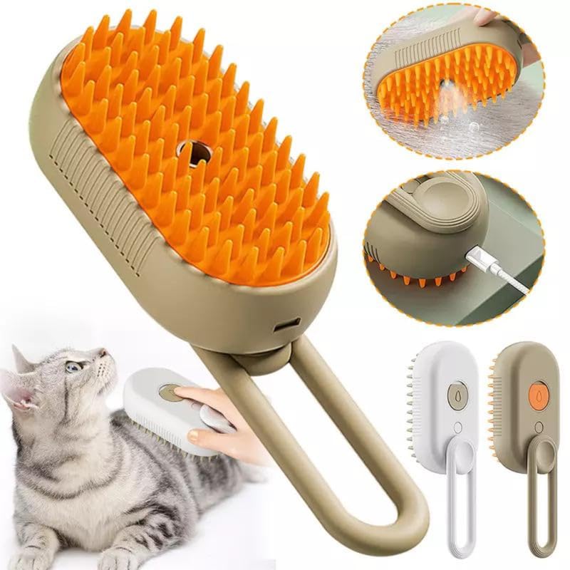 Bohobark Cat Steam Brush, Dog Steam Brush, Steam Brush For Cats And Dogs, Pet Hair Brush, Steaming Pet Hair Brush, Cat And Dog C