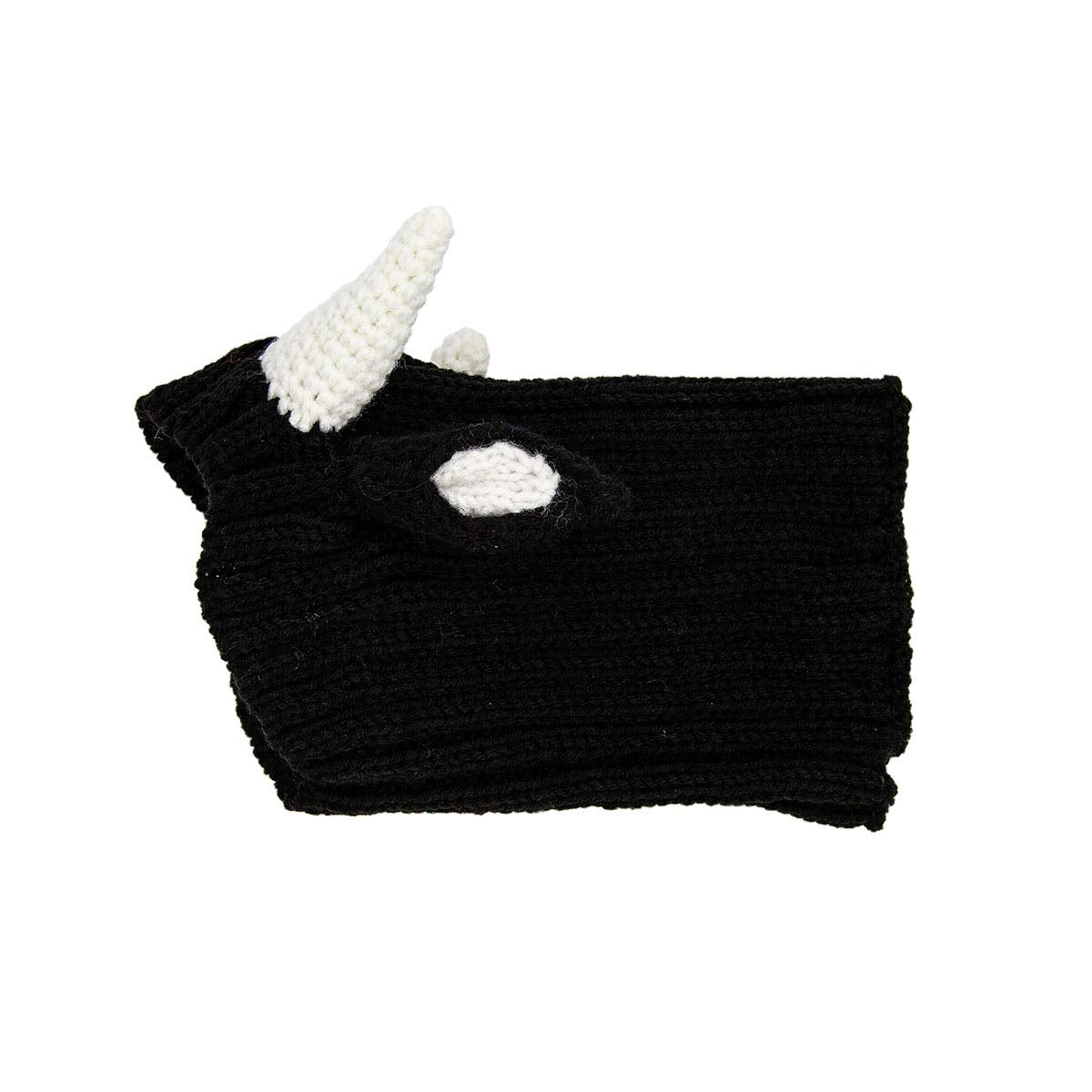 Zoo Snoods Bull Costume - Warm Knit Cow Dog Snood, Large, Acrylic Neck & Ear Cover for Halloween Winter