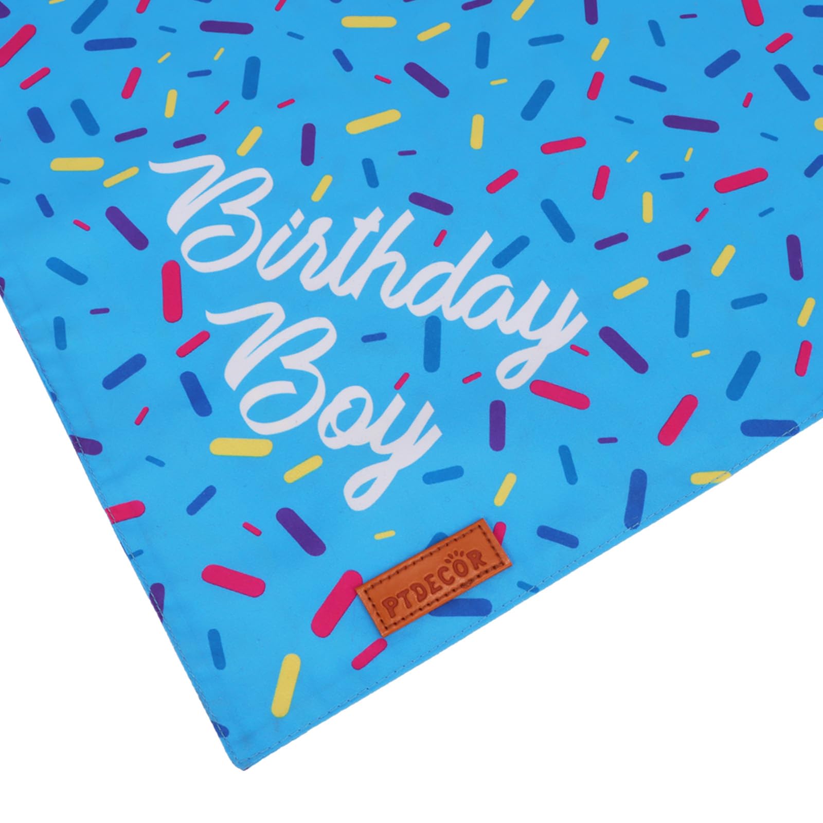 Ptdecor Dog Birthday Party Supplies, Multi Size Birthday Boy Bandana, Blue Crowns Dog Hat Set For Medium Large Pets (Large)